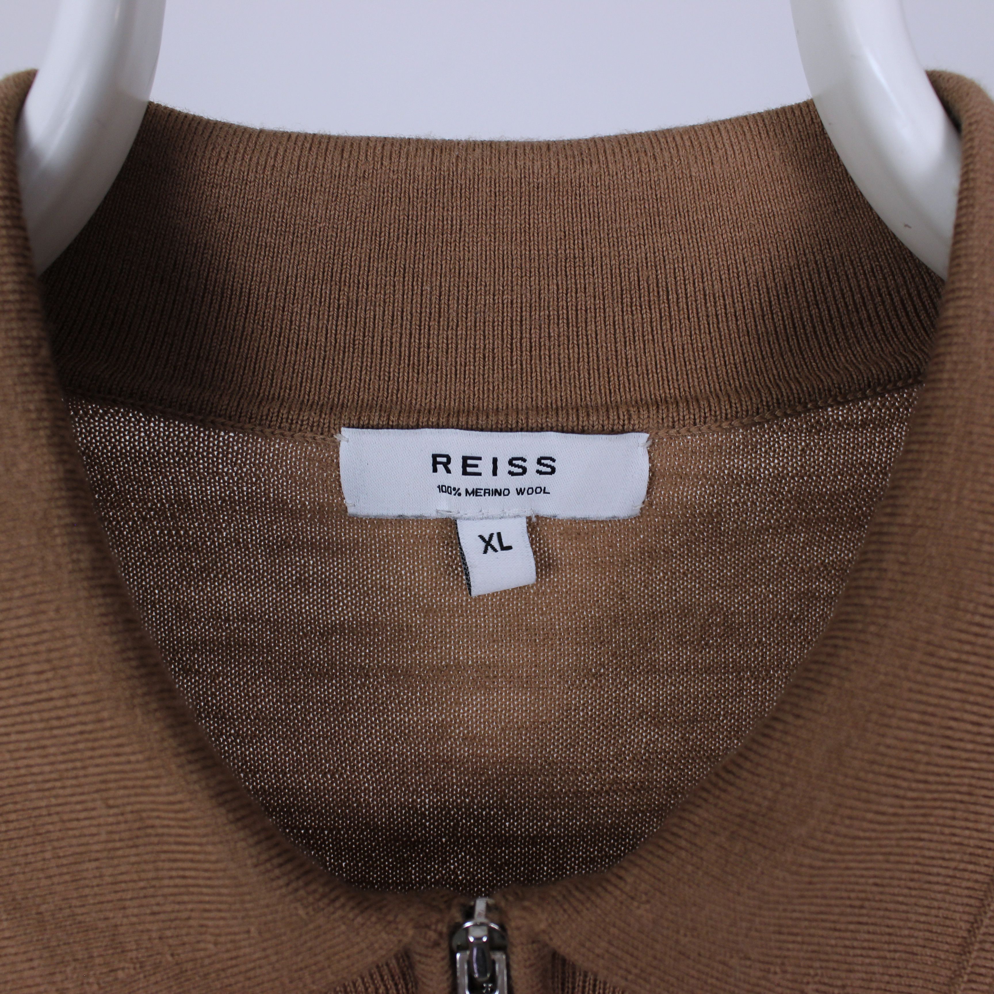 Reiss Reiss merino wool polo shirt men brown white L XL Size US XL / EU 56 / 4 - 5 Thumbnail
