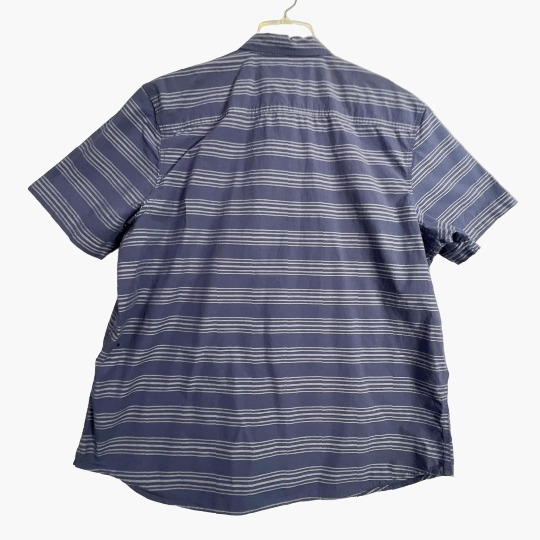 Oakley Oakley Button Up Shirt Short Sleeve Mens 2XL 2Xl Blue Stripe Cotton Casual Shirt Size US XXL / EU 58 / 5 - 2 Thumbnail