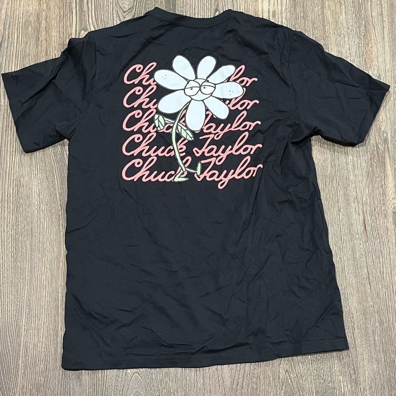 Converse NWOT Converse Chuck Taylor Flower Graphic T-Shirt Black M Size M / US 6-8 / IT 42-44 - 4 Thumbnail