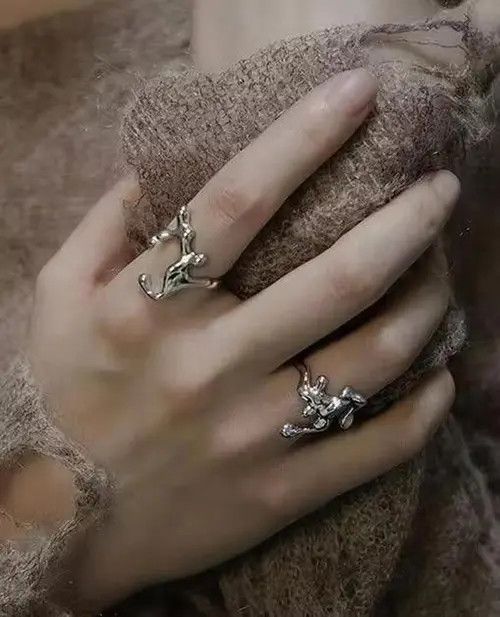 Other 2c Set Vintage Elegant Irregular Hollow Rings Size ONE SIZE - 3 Thumbnail