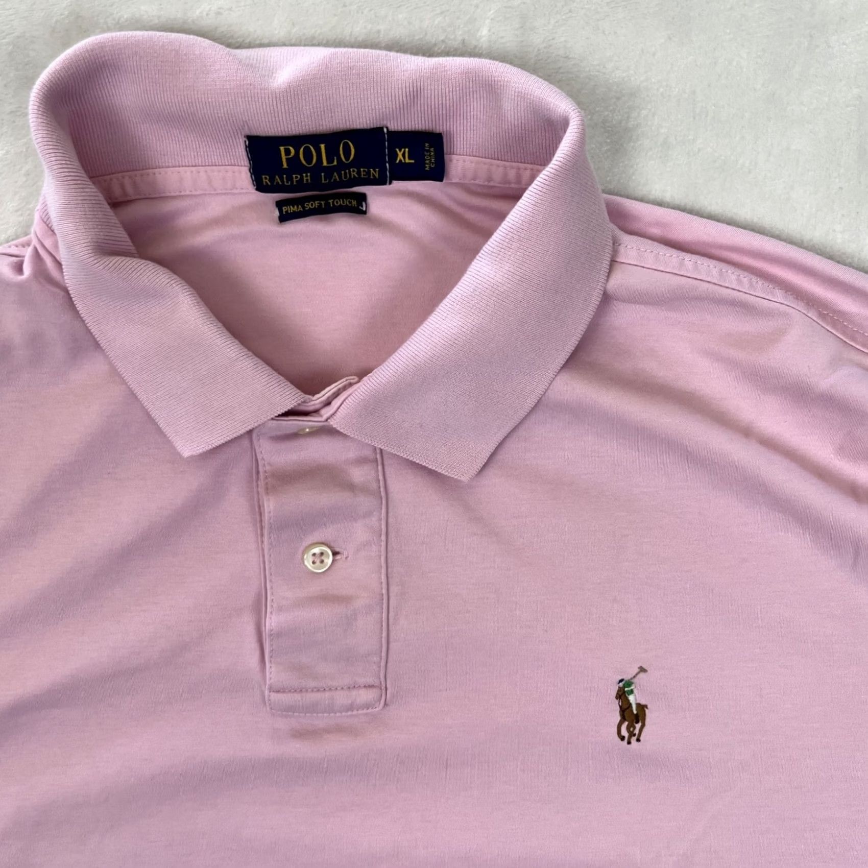 Polo Ralph Lauren Polo Ralph Lauren Polo Shirt XL Pink Cotton Regular Short Sleeve Collared Knit Logo Men Golf Classic Vintage: No Size US XL / EU 56 / 4 - 2 Thumbnail