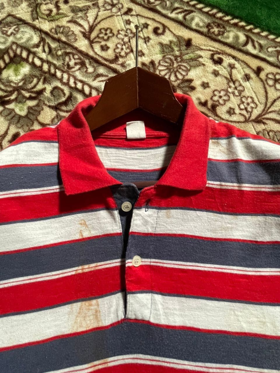 Vintage K6-21 Power To The People Striped red blue Polo Shirt Size US L / EU 52-54 / 3 - 4 Thumbnail