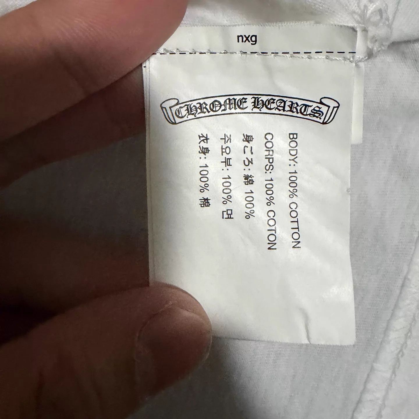 Chrome Hearts Chrome Hearts Miami Lmt White LS Tee w/ Blue Sanskrit Size US L / EU 52-54 / 3 - 4 Thumbnail