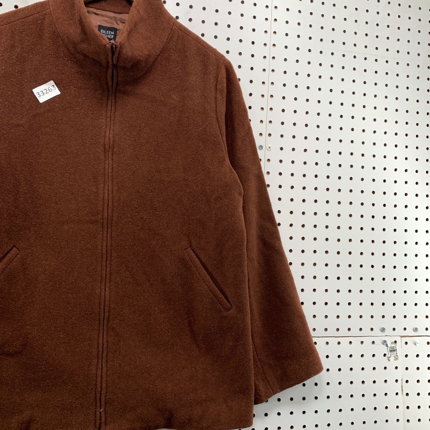 Eileen Fisher VINTAGE Eileen Fisher Brown Wool Jacket Womens Medium Long Sleeve Zip Italian Size M / US 6-8 / IT 42-44 - 4 Thumbnail