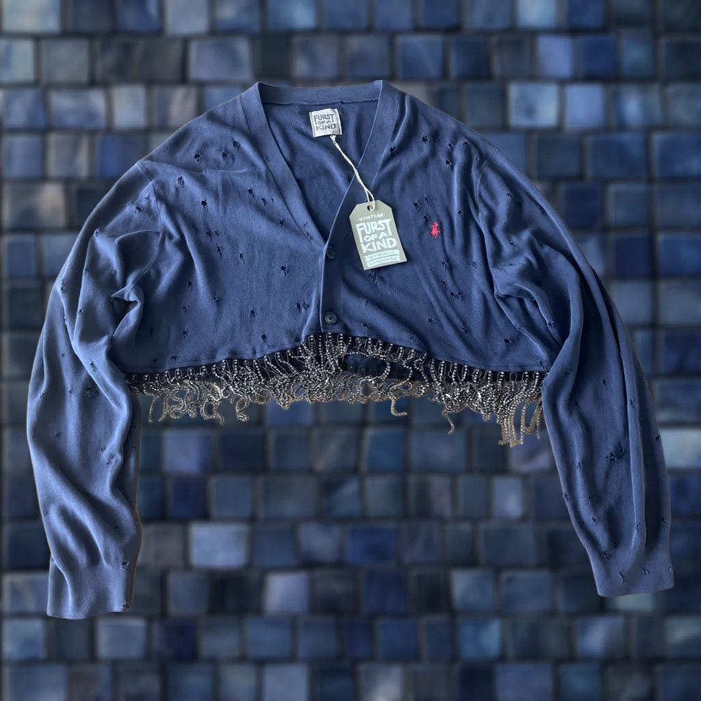 Vintage VINTAGE Furst of a Kind Cardigan Shirt One Size Blue Grunge Punk 90s Bohemian City Womens Size ONE SIZE - 1 Thumbnail