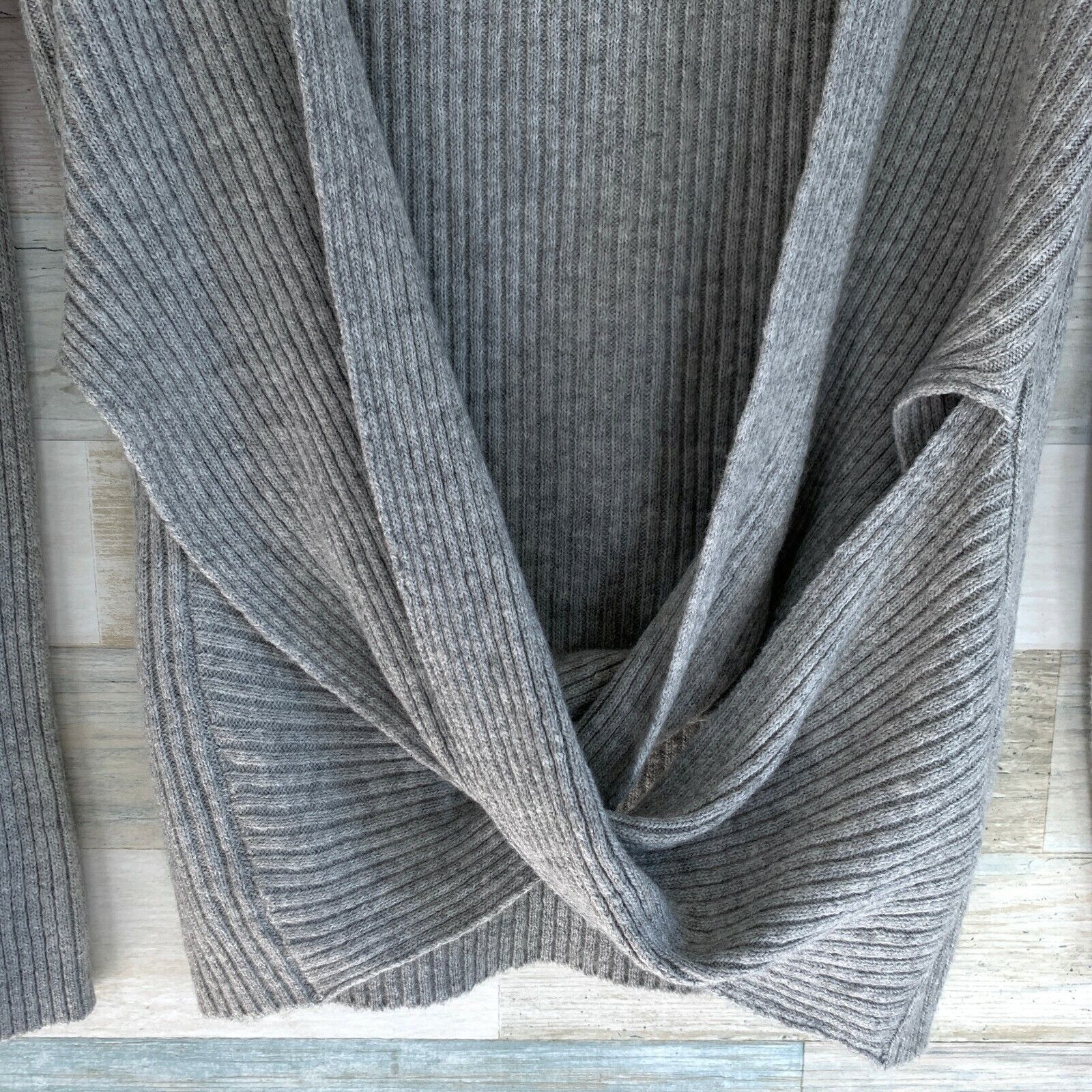 Other Zella Wrap Sweater Gray Ribbed Surplice V Neck Womens XXS Size XXS / US 00 / IT 34 - 4 Thumbnail