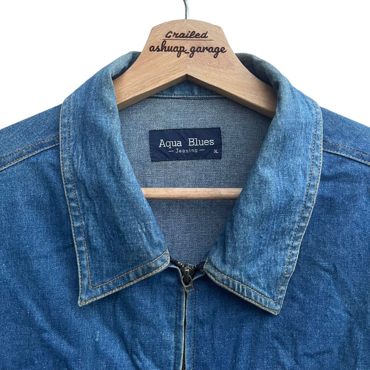 Japanese Brand × Vintage Vintage Japanese Brand Denim Zip Up Jacket by Aqua Blues Size US XL / EU 56 / 4 - 5 Thumbnail