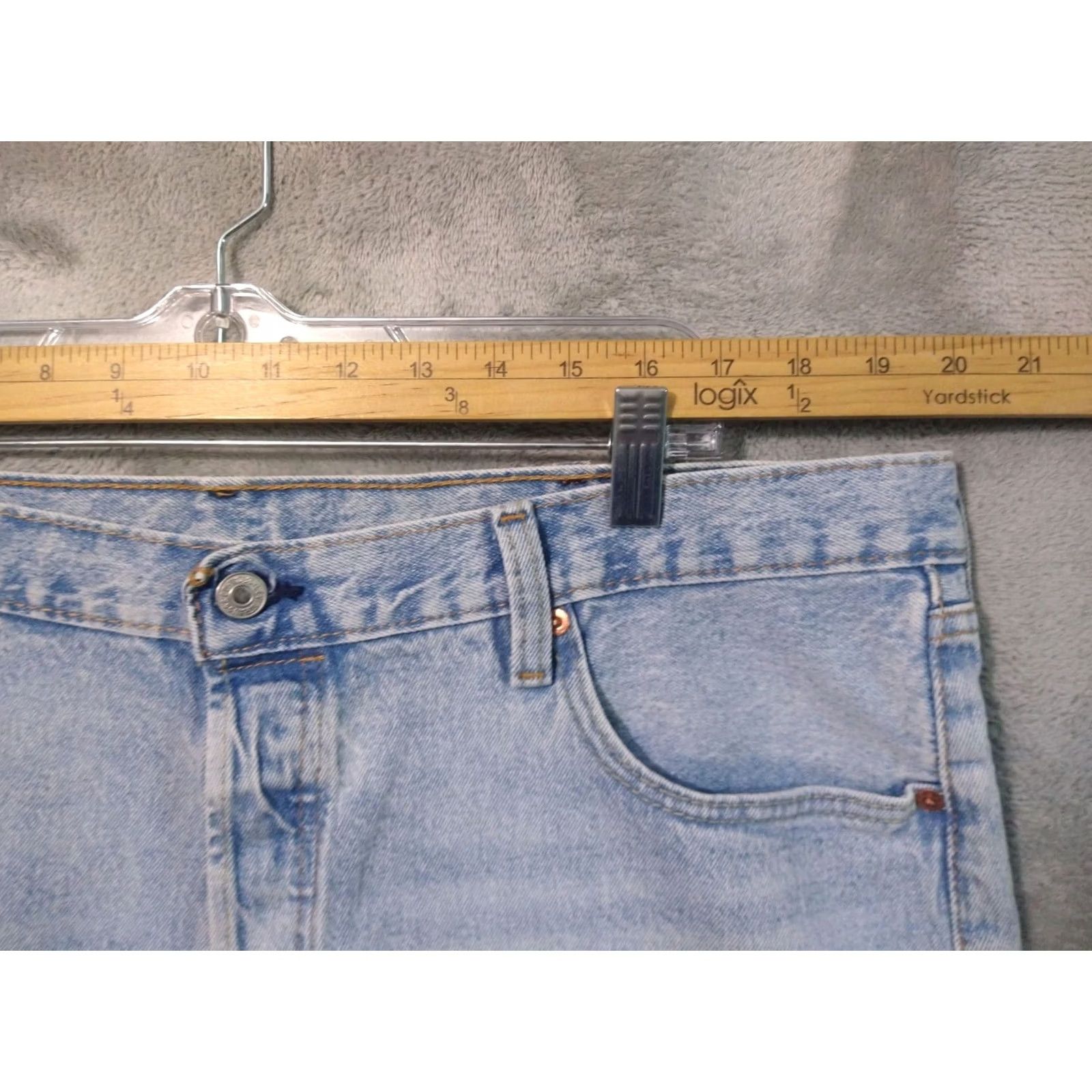 Levi's Levis 501 XX Shorts Mens 40 Blue Denim High Rise Button Fly Light Wash Stretch Bermuda Pocket 5-Pocket-Cotton Denim Navy Blue Casual Mens Size US 40 / EU 56 - 3 Thumbnail