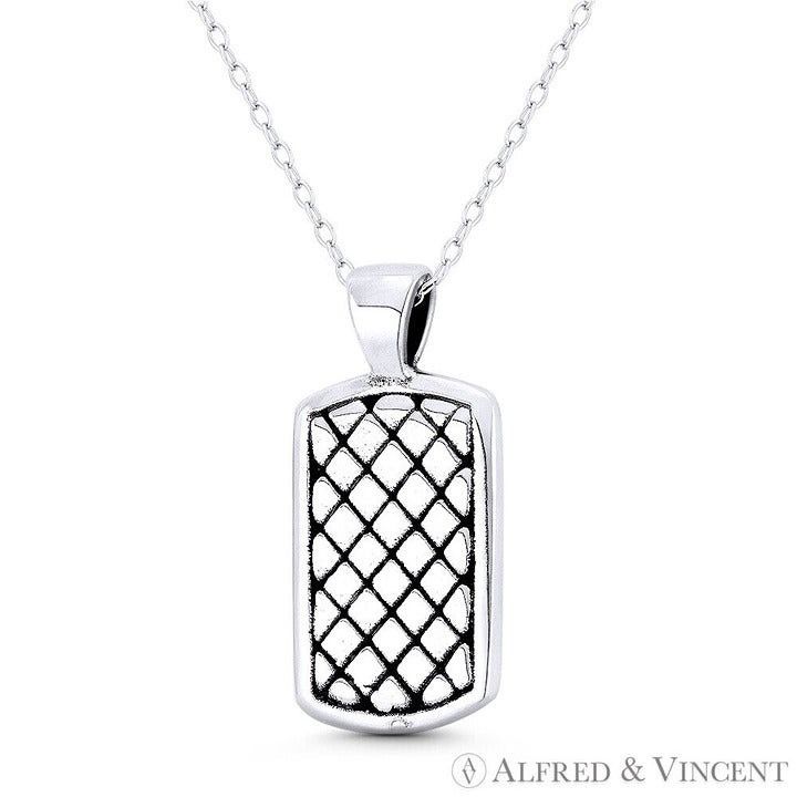 Other Criss-Cross Design Dogtag Sterling Silver Pendant Size ONE SIZE - 1 Preview