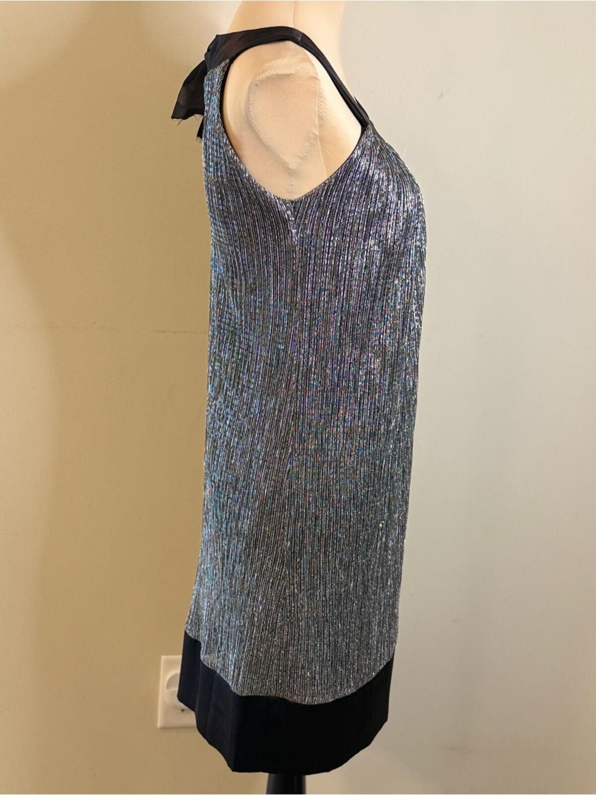 Other Enfocus Studio bow sheath dress sleeveless silver black SZ 4 Size S / US 4 / IT 40 - 3 Thumbnail