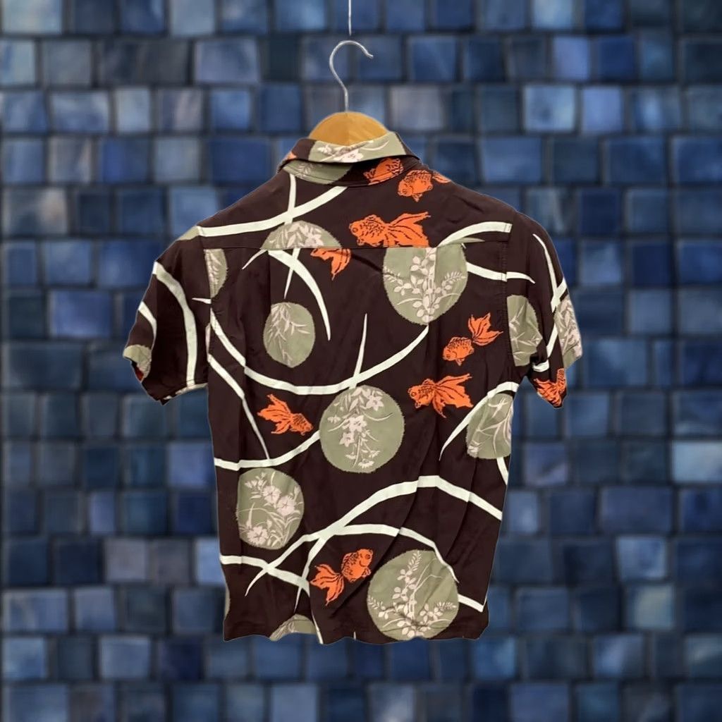 Sun Surf SUN SURF Aloha Shirt Men's XS Rayon Brown Goldfish Fuji Button-Up Short Sleeve Casual Travel Japan Used Size US XS / EU 42 / 0 - 1 Thumbnail