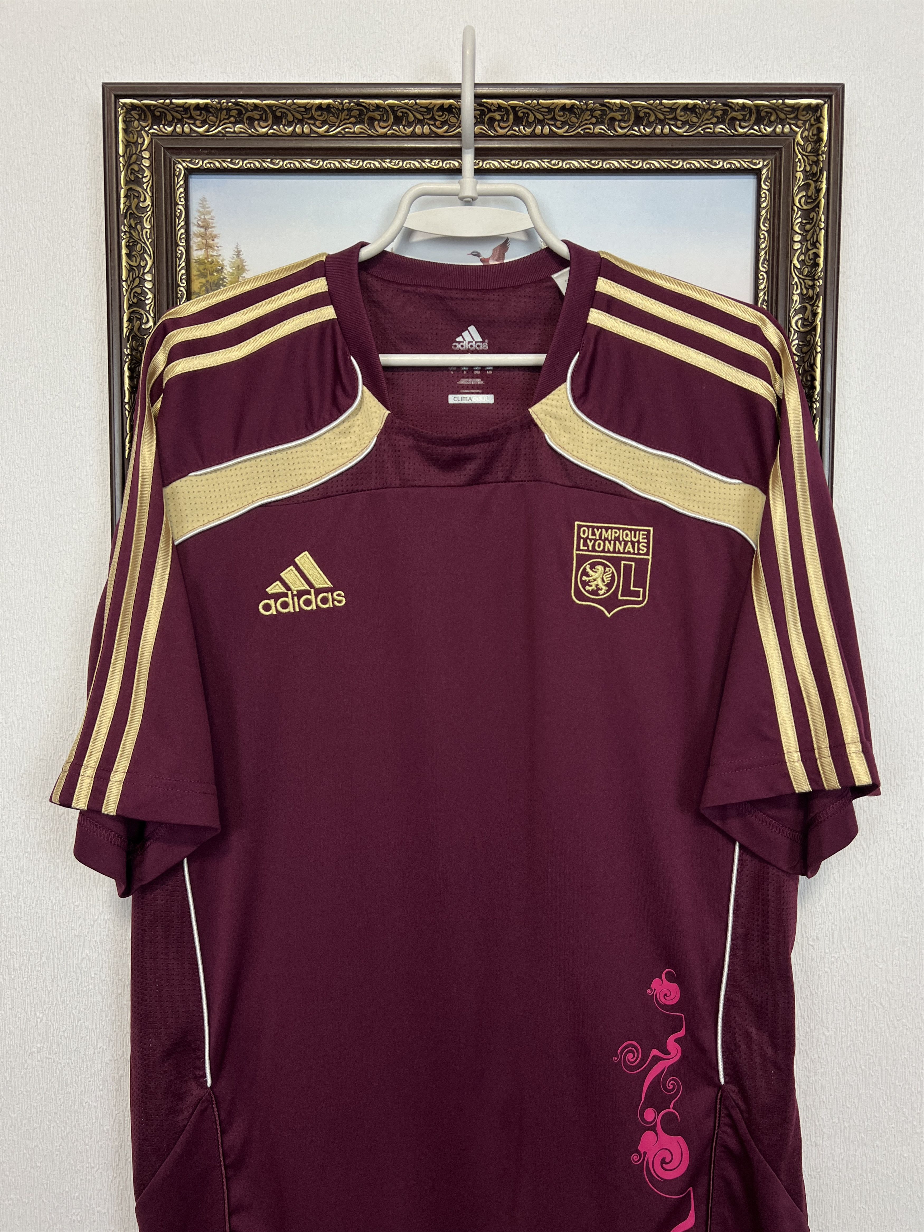 Adidas Lyon Special football shirt Soccer Burgundy Jersey Trikot Size US XL / EU 56 / 4 - 2 Thumbnail
