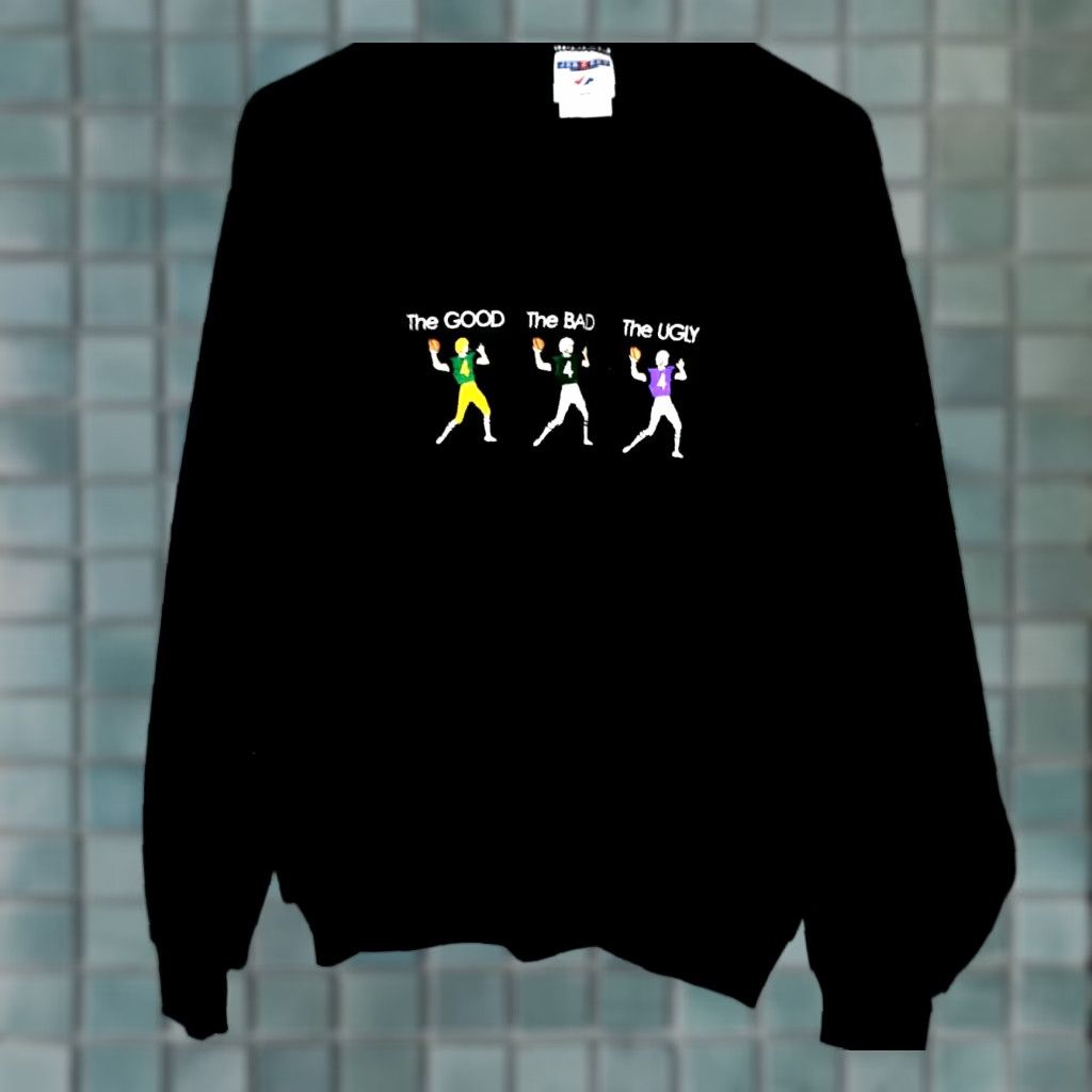 Jerzees Jerzees Mens The Good Bad Ugly Long Sleeves Black Active Wear Sweatshirt M Size US M / EU 48-50 / 2 - 1 Thumbnail