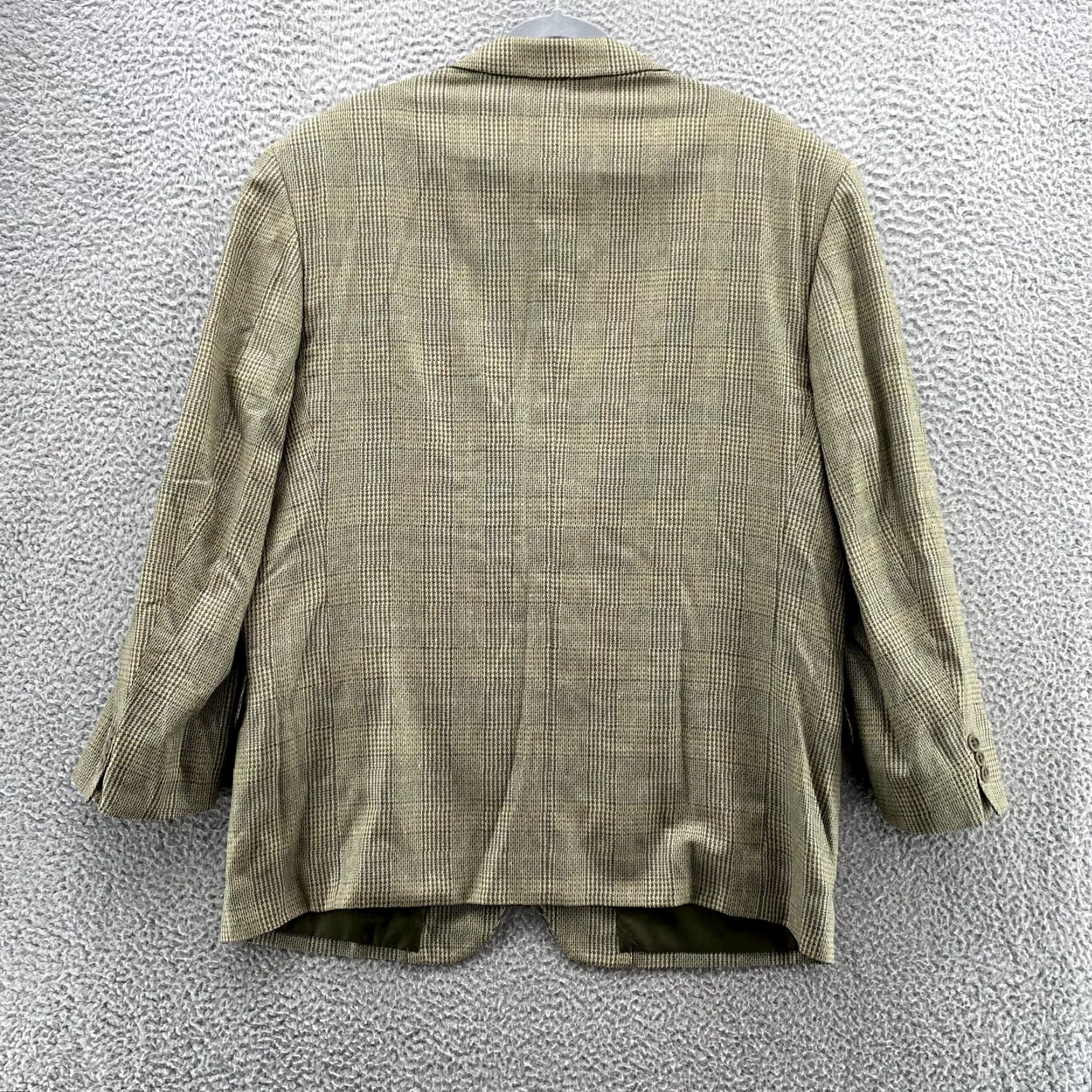 Pierre Balmain Pierre Balmain Jacket Adult 46R Beige Plaid Silk Wool Blazer Sport Coat Men’s Shirt? Size 46R - 6 Thumbnail