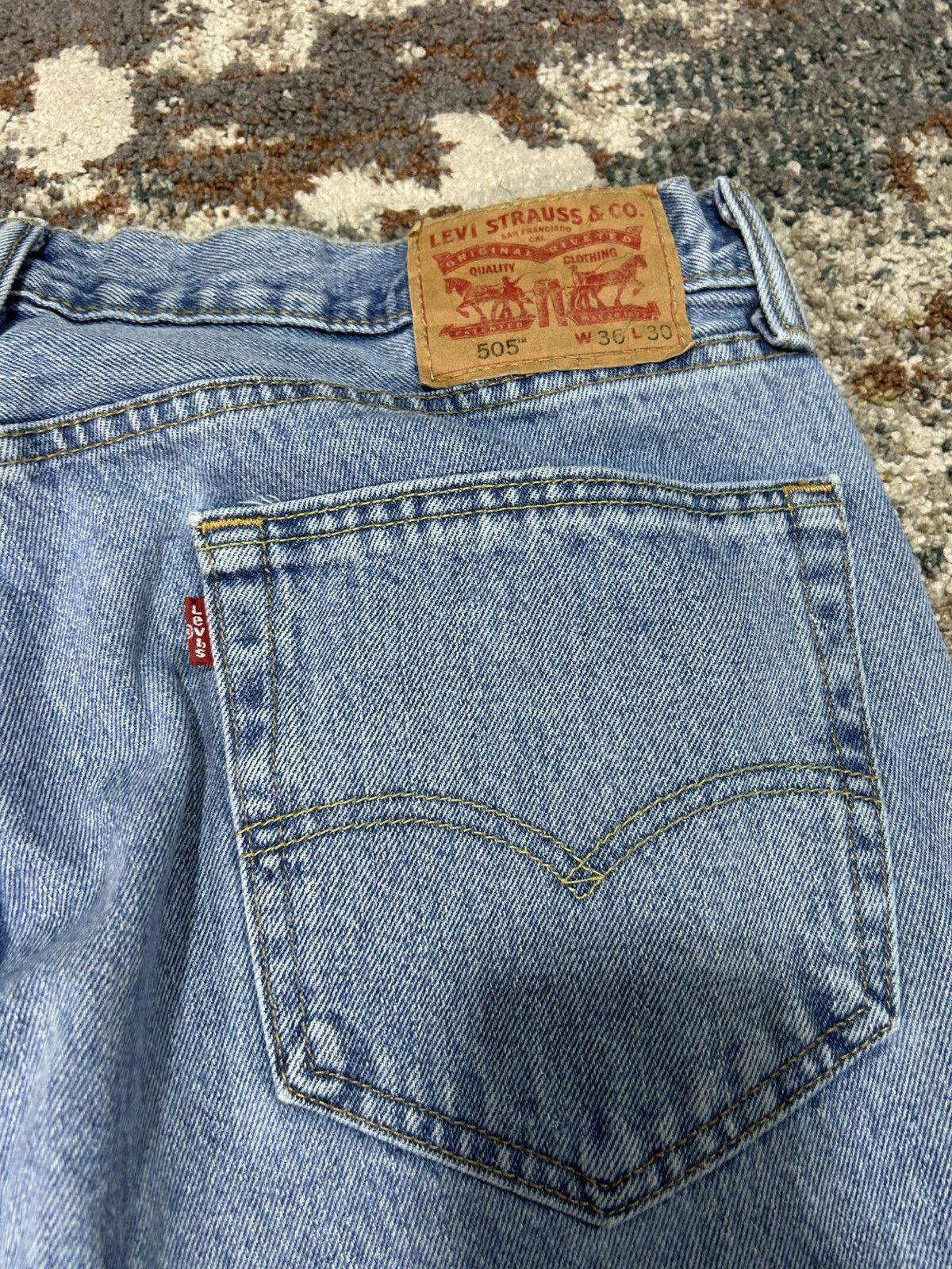 Levi's Levi’s 505 Straight Fit Paint Splatter Light Wash Jeans Size US 36 / EU 52 - 3 Thumbnail