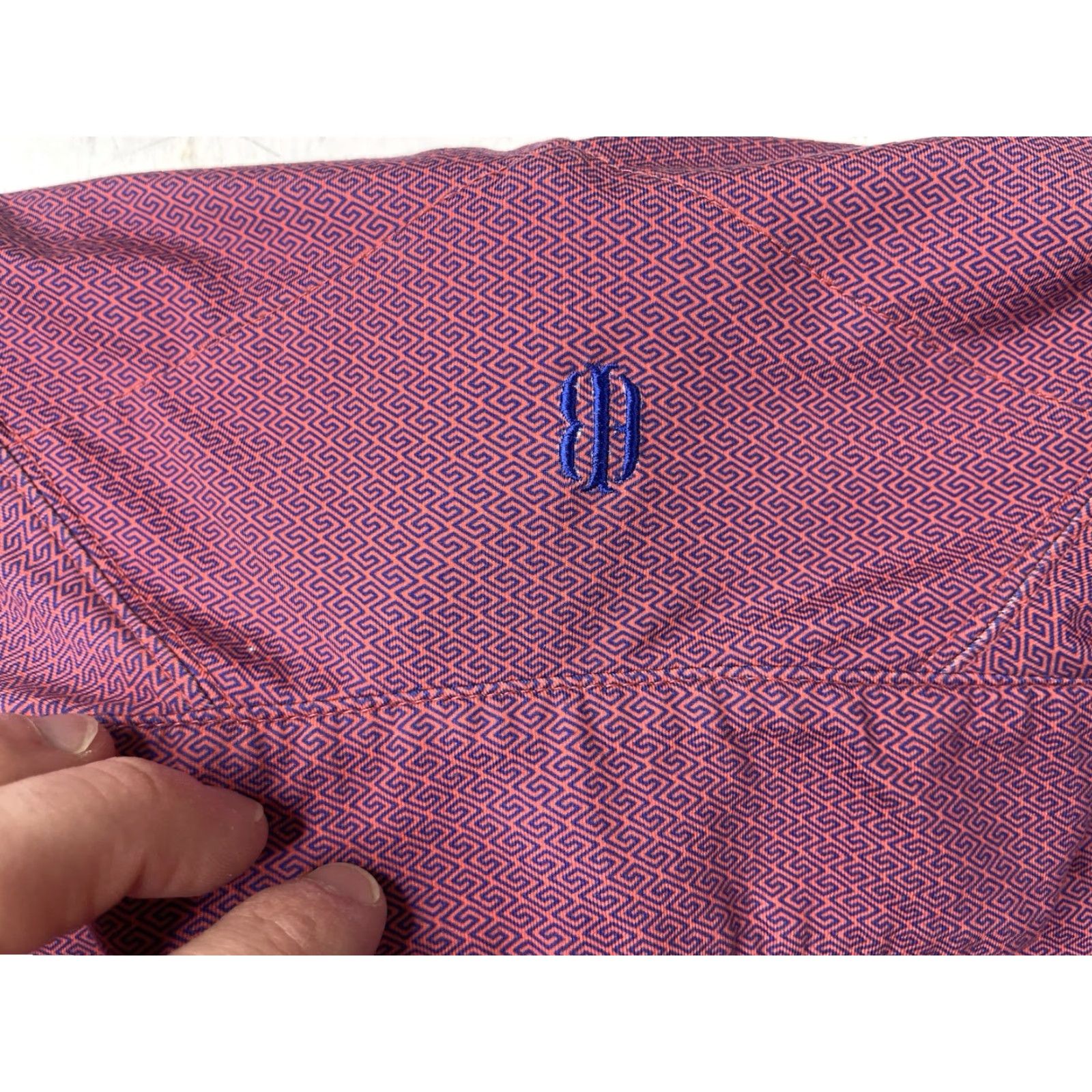 Vintage Holderness & Bourne Pullover Mens Large Amaretto Cobalt Barlow Quarter Zip Golf Size US L / EU 52-54 / 3 - 5 Thumbnail
