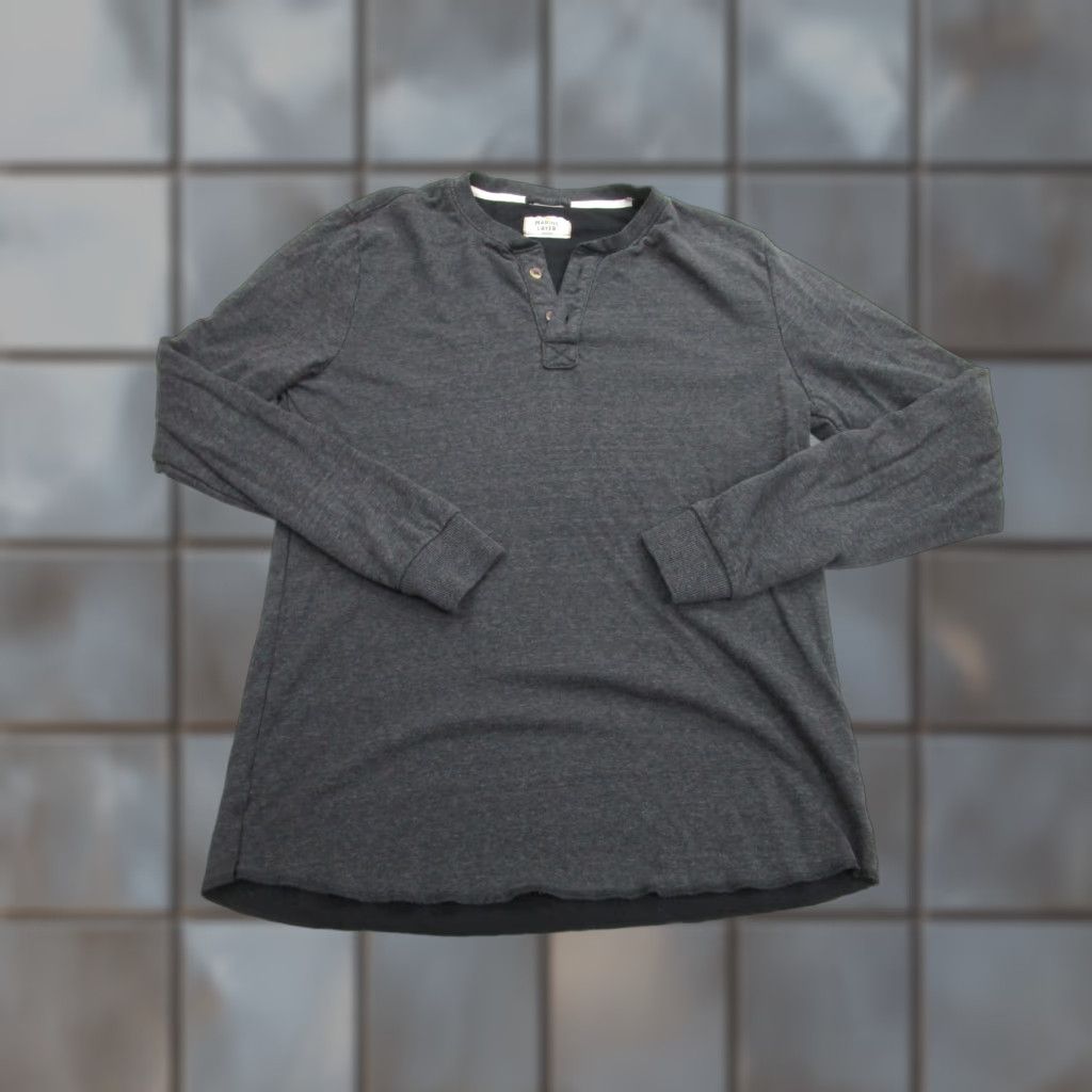 Marine Layer Marine Layer Henley Shirt Mens Medium Gray Long Sleeve Pullover Soft Lightweight Size US M / EU 48-50 / 2 - 1 Thumbnail