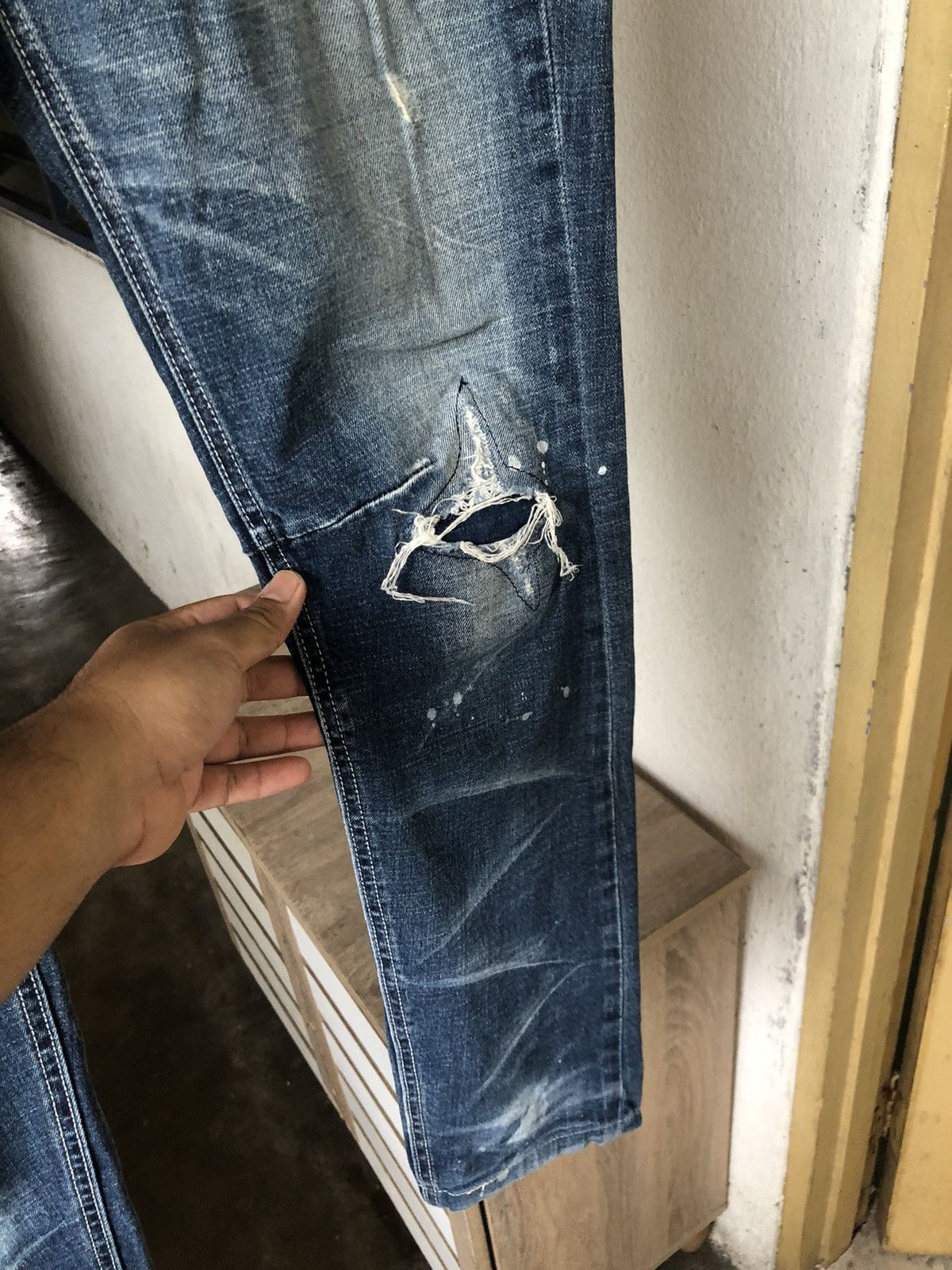 If Six Was Nine Semantic Design Flare Distressed Jeans Like Balmain Size US 30 / EU 46 - 7 Thumbnail