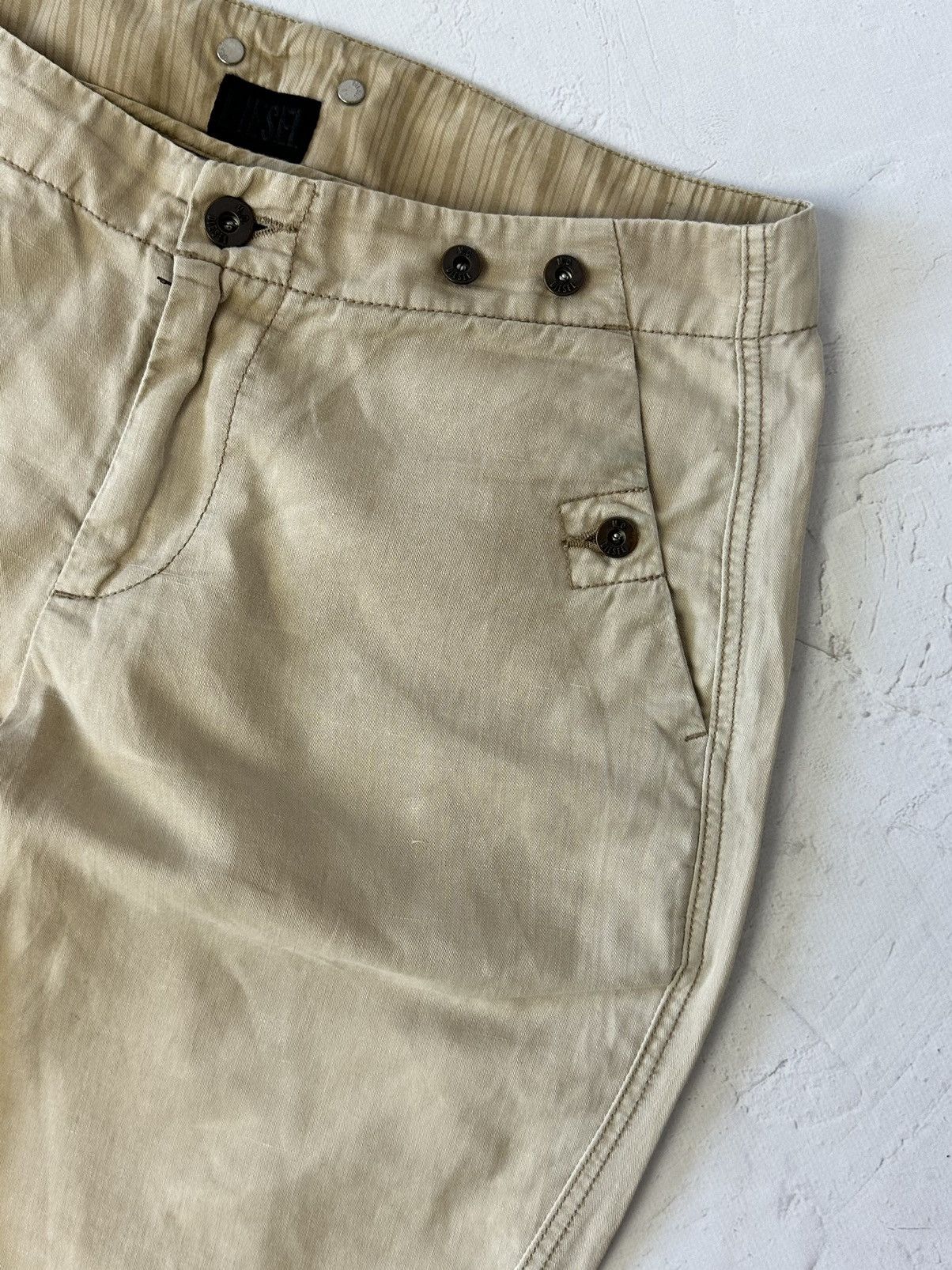 Diesel × Vintage Y2K Vintage Diesel Buttons Yellow Cropped Pants Size 27" / US 4 / IT 40 - 4 Thumbnail