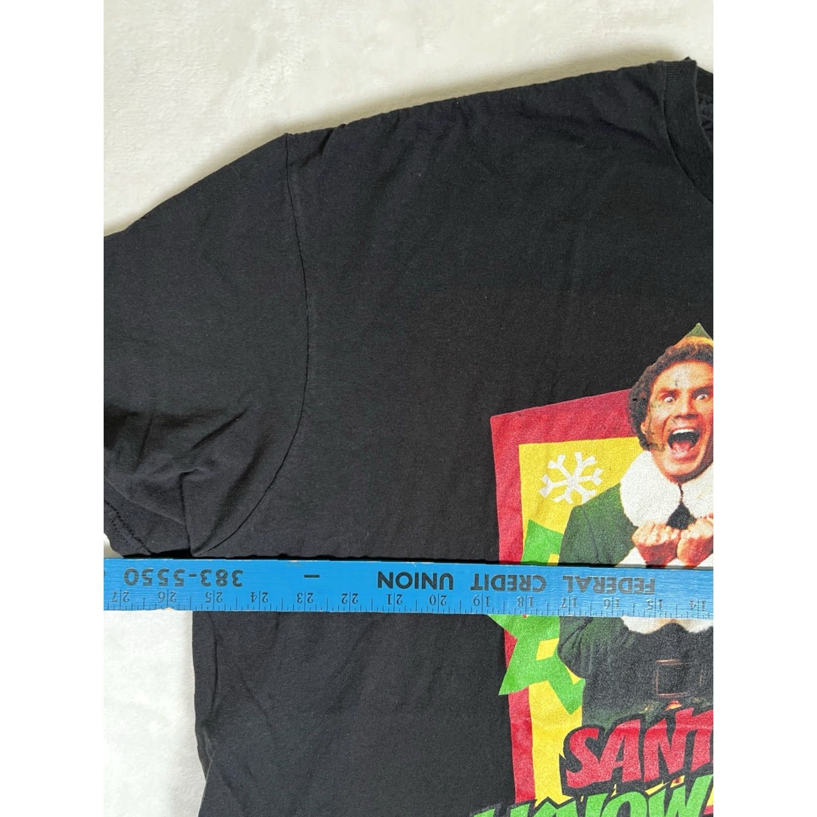 Vintage Elf T-Shirt Santa I Know Him Movie Christmas Black 3XL Men Short Sleeve Funny Shirt Size US XXL / EU 58 / 5 - 5 Thumbnail
