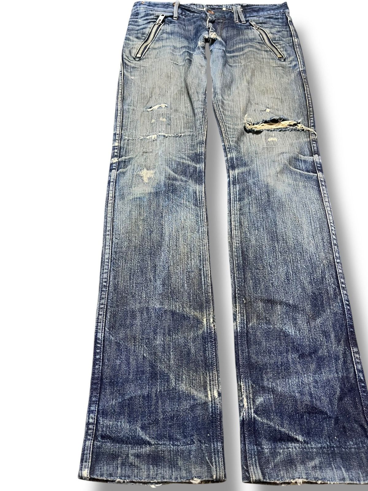 Mackintosh × Paul Smith Vintage Paul Smith Bondage Punk Ripped Whiskers Denim Size US 32 / EU 48 - 3 Thumbnail