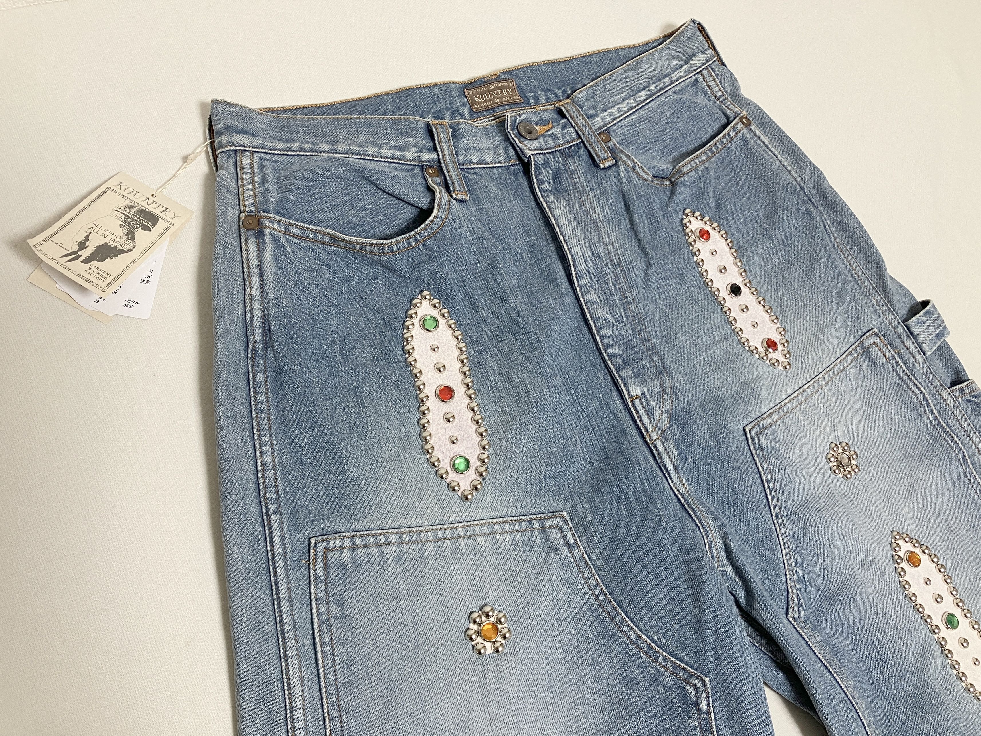 Kapital KAPITAL 14oz denim shorts studs remake indigo studded new 36 Size US 36 / EU 52 - 3 Thumbnail