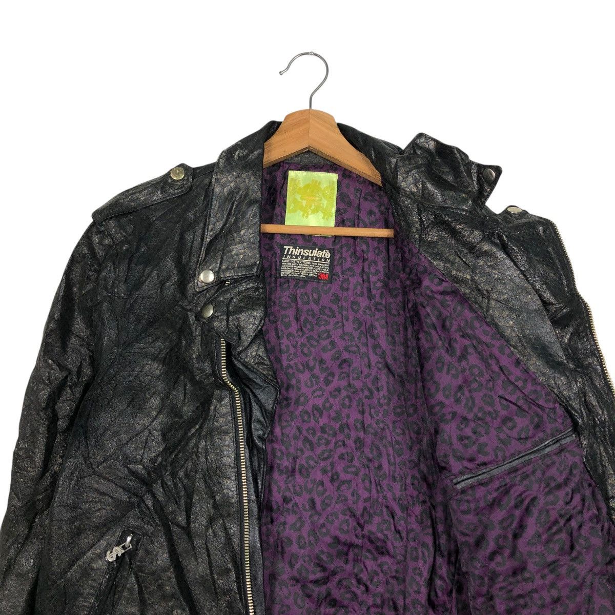 Japanese Brand 🔥VINTAGE BIKER LEATHER JACKET SWAGGER DOUBLE COLLAR Size US M / EU 48-50 / 2 - 14 Thumbnail