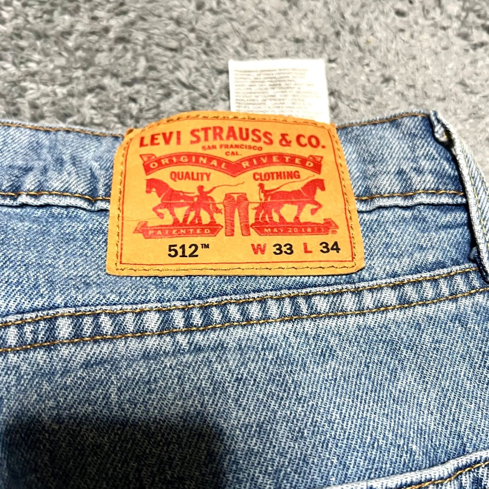 Levi's Levi's 512 Jeans Mens 33 x 34 Blue Tapered Leg Slim Fit Stretch Medium Wash Denim Mens Size US 33 - 6 Thumbnail