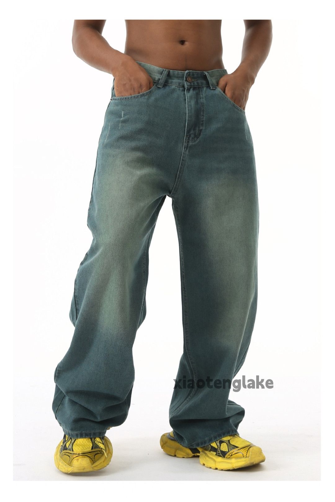 Jean × Vintage washed faded cleanfit yuppie loose baggy jeans Size US 33 - 9 Thumbnail