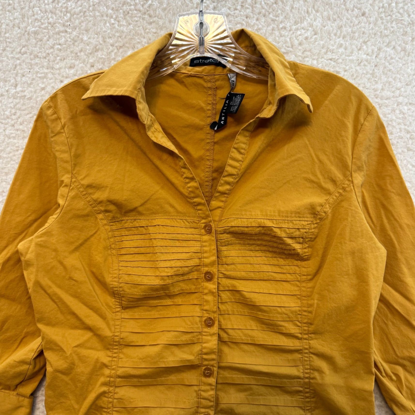 Vintage Vintage Y2K Antilia Femme Shirt Blouse Medium Yellow Tan User: Vintage Y2K Antilia Femme Shirt Blouse Medium Yellow Tan Size M / US 6-8 / IT 42-44 - 3 Thumbnail