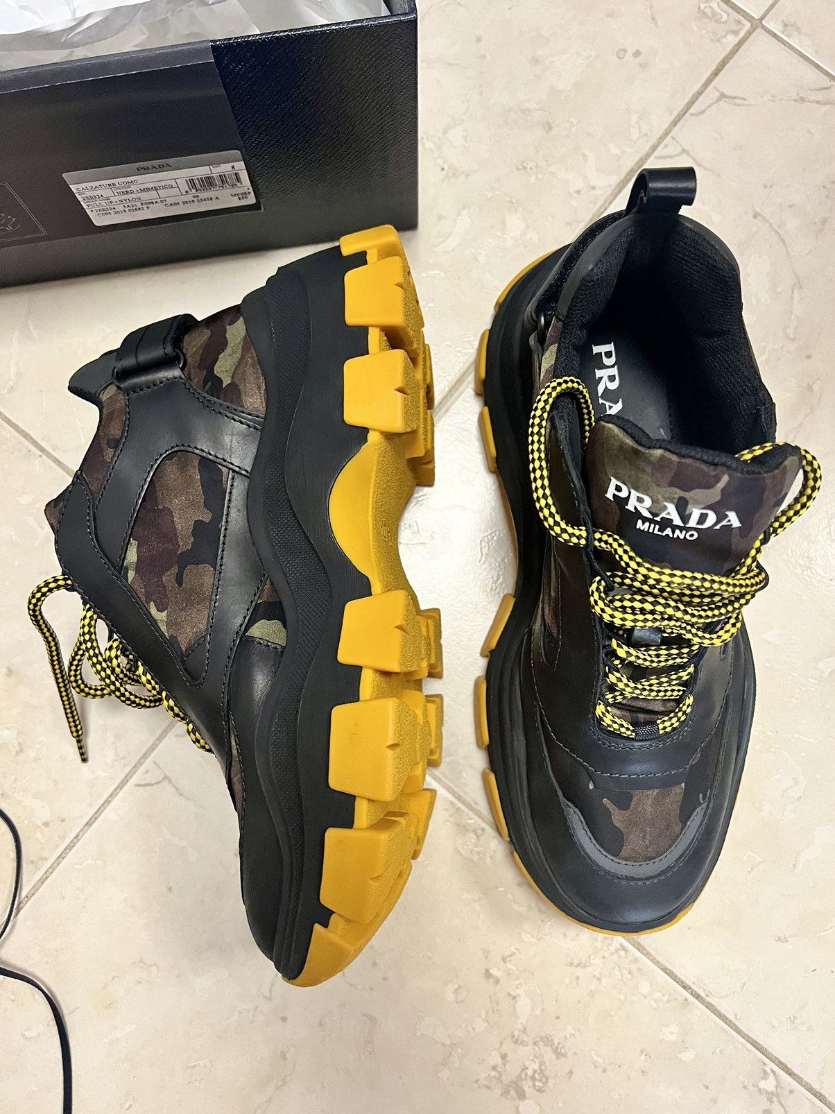 Prada PRADA PEGASUS SNEAKERS CAMO BLACK Size US 8 / EU 41 - 6 Thumbnail