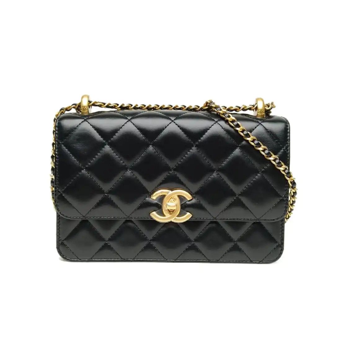 Chanel CHANEL CLASSIC FLAP black cowhide leather crossbody bag gold hardware Size ONE SIZE - 1 Thumbnail