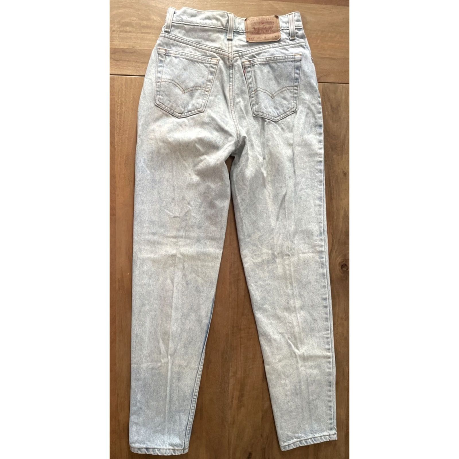 Levi's VINTAGE Levi's 512 Slim Jeans Women 7 Regular 26x30 Acid Wash Denim Blue 90s Cowboy Mom Weights: 5-Pocket Mens Girls Size 28" / US 6 / IT 42 - 2 Thumbnail