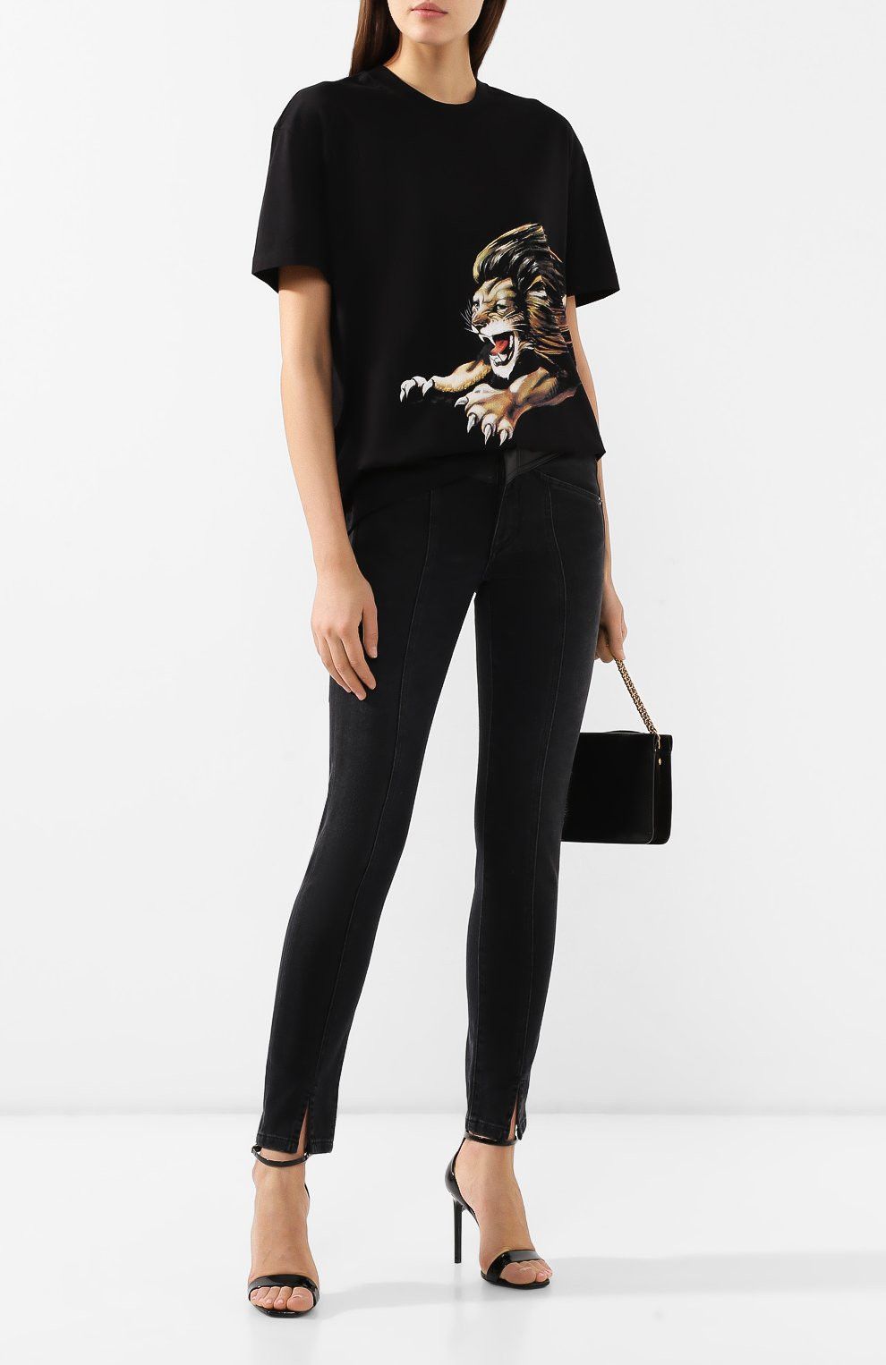 Givenchy Black Lion Print Signature Logo Oversized T-Shirt Size S / US 4 / IT 40 - 3 Thumbnail