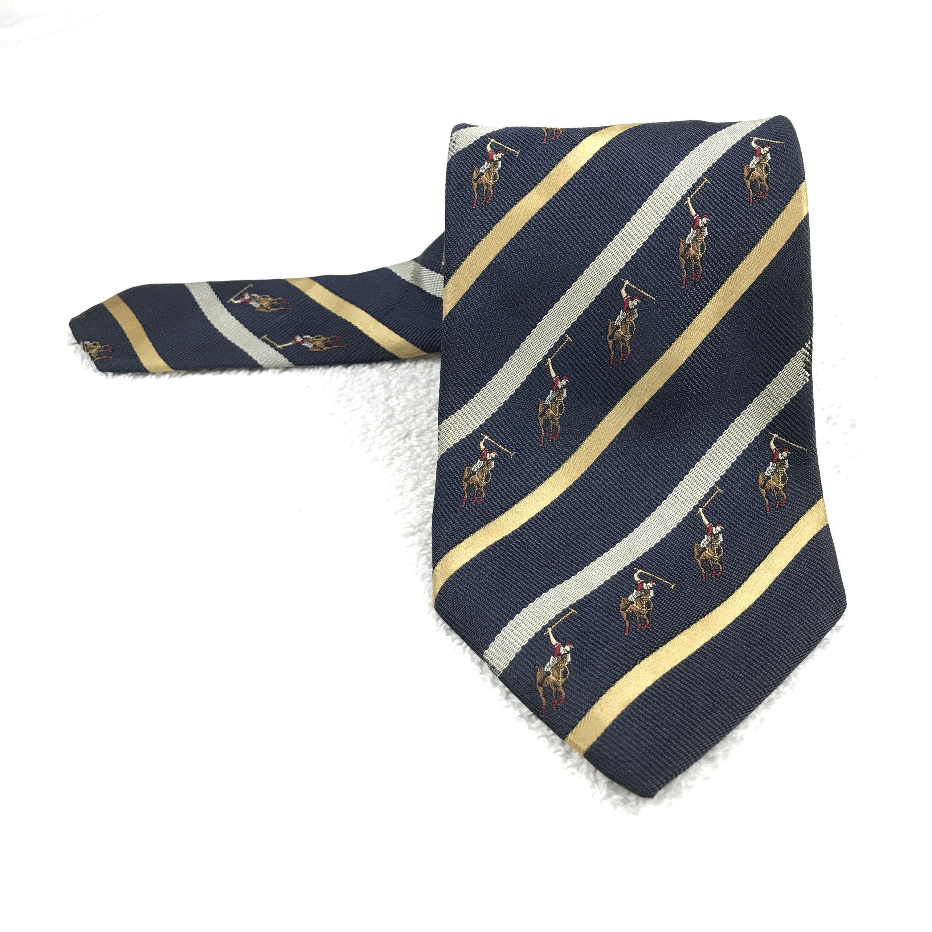 Designer × Polo Ralph Lauren × Vintage Vintage Polo & Racquet Silk Necktie Size ONE SIZE - 1 Thumbnail