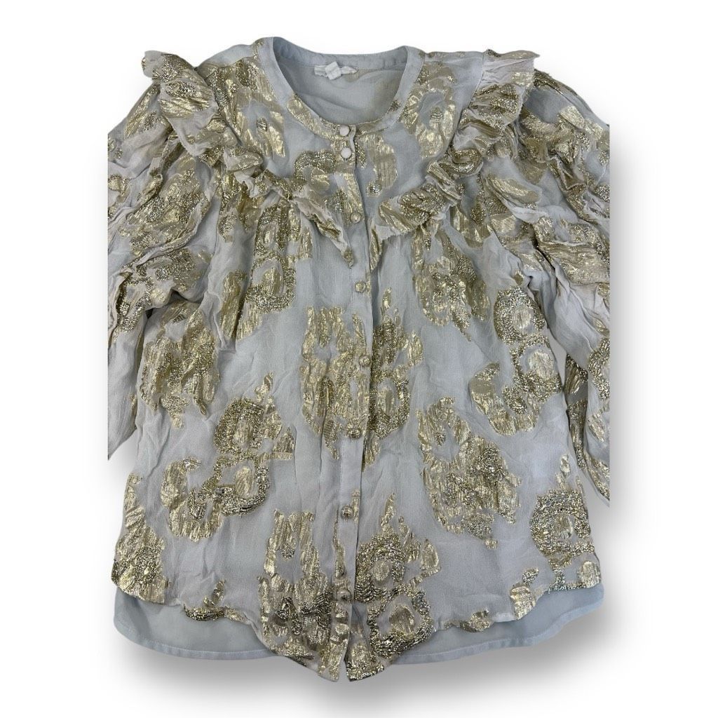 Other A Loves A Metallic Ruffle Blouse Top Size Medium Size M / US 6-8 / IT 42-44 - 2 Thumbnail
