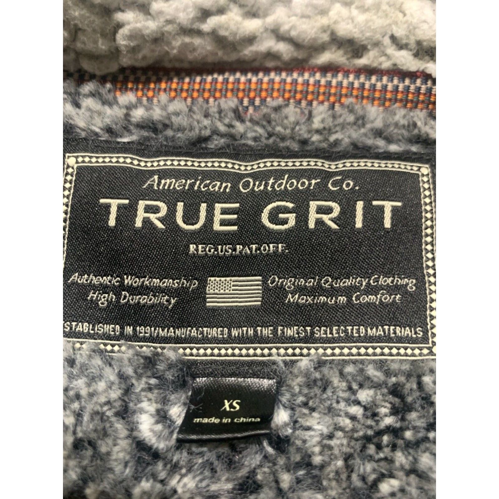Vintage True Grit Sherpa Fleece Pullover Sweater Gray XS Unisex Size US XS / EU 42 / 0 - 6 Thumbnail