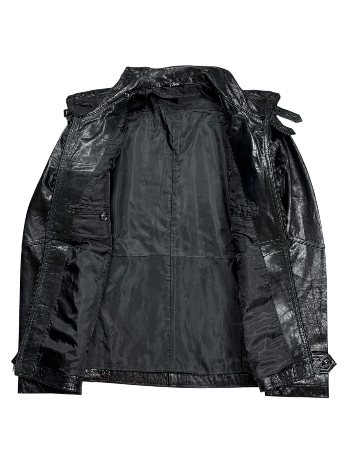 Ekam 2000s Atelier Sab - Rider Burned Leather Jacket Size US M / EU 48-50 / 2 - 3 Thumbnail