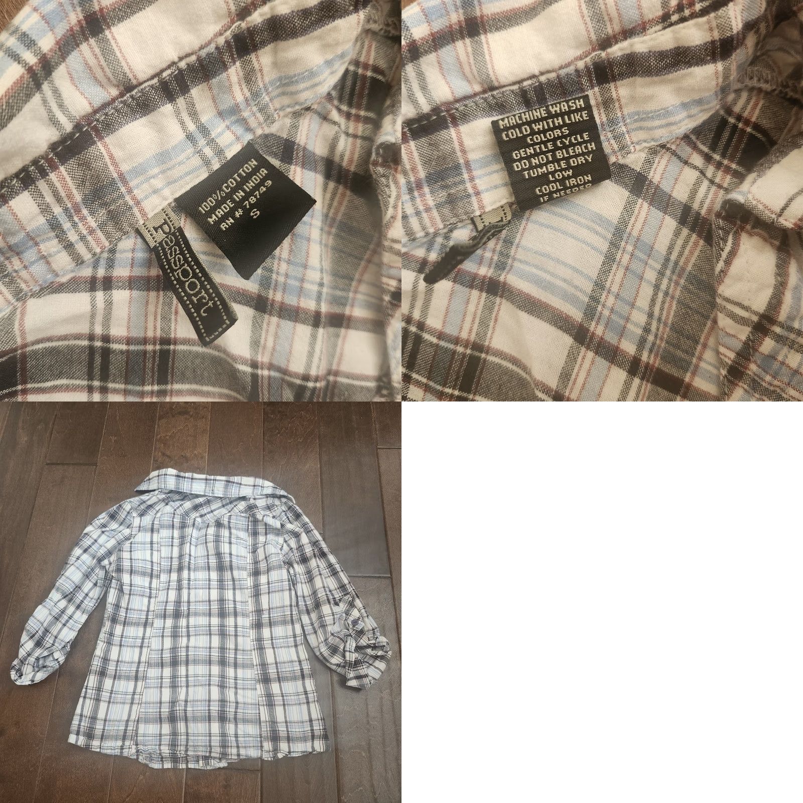 Vintage VINTAGE Passport Women's JUNIOR Plaid Button Up Shirt 3/4 Sleeve XS? Size S / US 4 / IT 40 - 10 Thumbnail