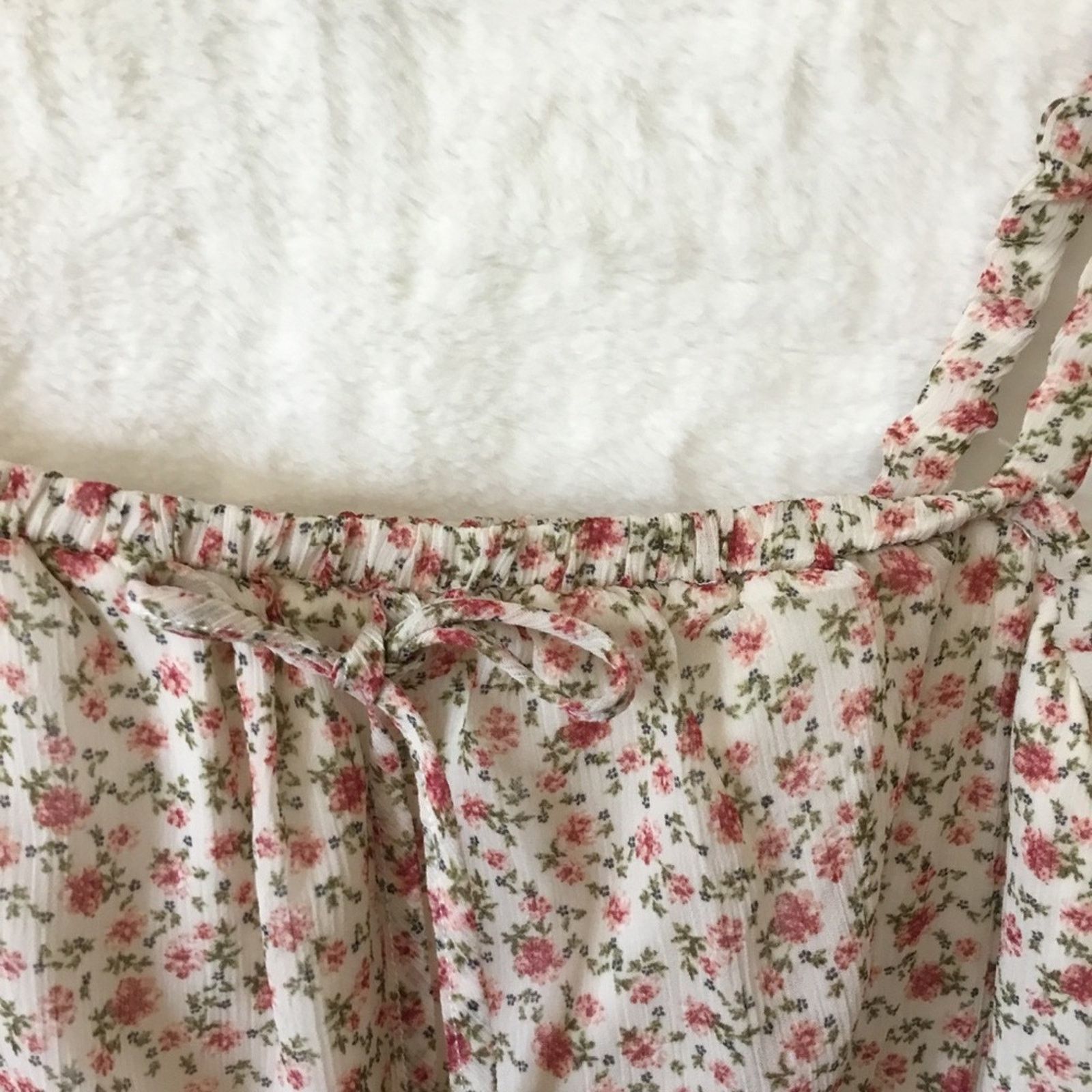 Other Trixxi Tan Floral-Print Chiffon Tiered Fit & Flare Dress Size M / US 6-8 / IT 42-44 - 3 Thumbnail