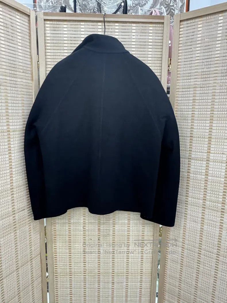 Hermes Hermes Black Cashmere Jacket with Diagonal Zipper Size XXS / US 00 / IT 34 - 2 Thumbnail