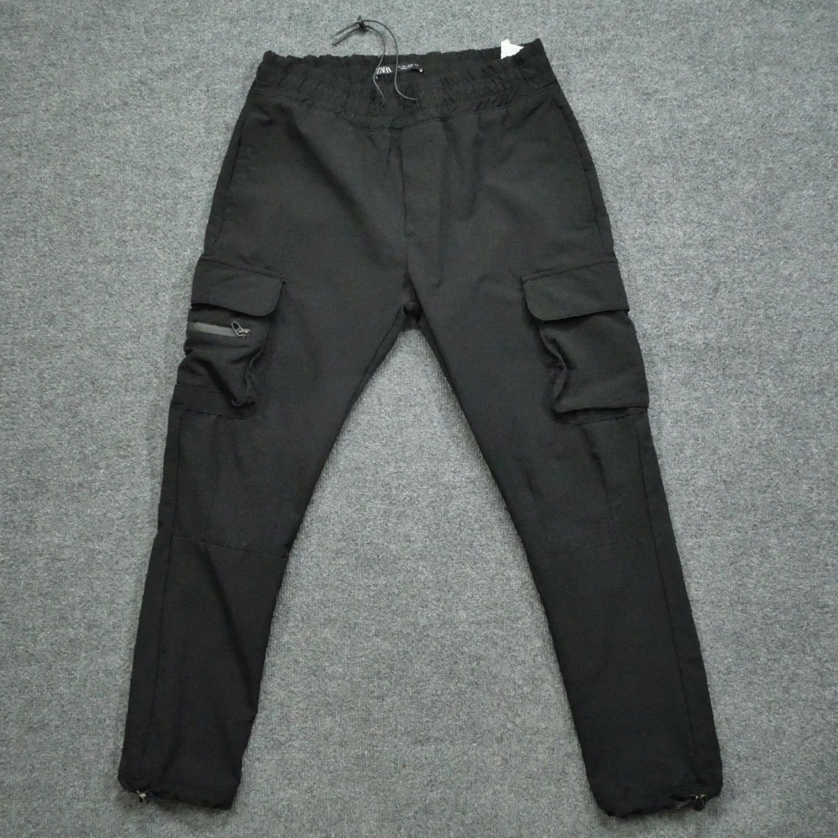 Zara Zara Pants Womens Large Black Cargo Cropped Joggers Size 36" / US 14 / IT 50 - 2 Thumbnail