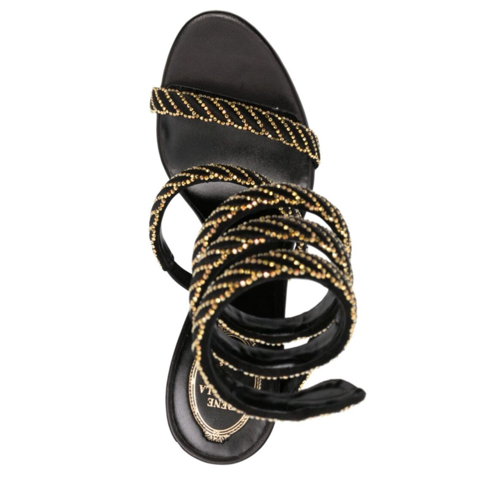 Rene Caovilla Cleo Sunshine Crystal Ankle Wrap Strap Sandal Heel Pump 37.5 Size US 7.5 / IT 37.5 - 6 Thumbnail