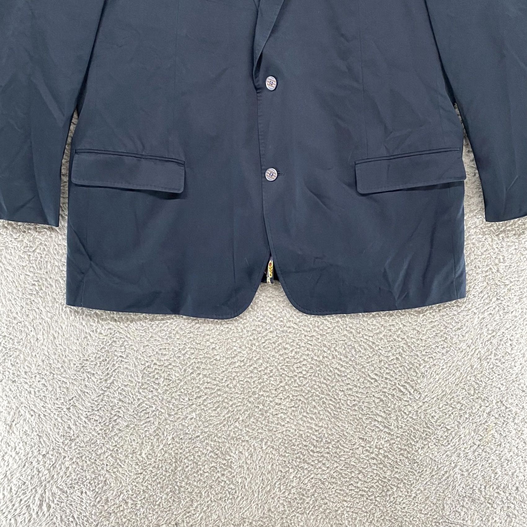 Robert Graham Robert Graham Sport Coat Blazer Mens 50 Blue Cotton Notch Lapel Two Button Paisley Lining Regular Jacket Coat Size 50R - 2 Thumbnail