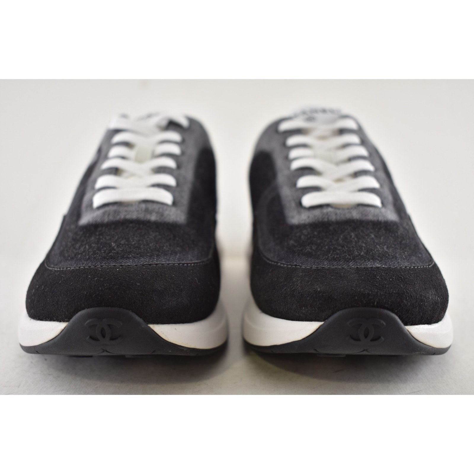 Chanel Mens Denim CC Logo Lace Up Low Top Trainer Sneaker Size US 11 / EU 44 - 8 Thumbnail