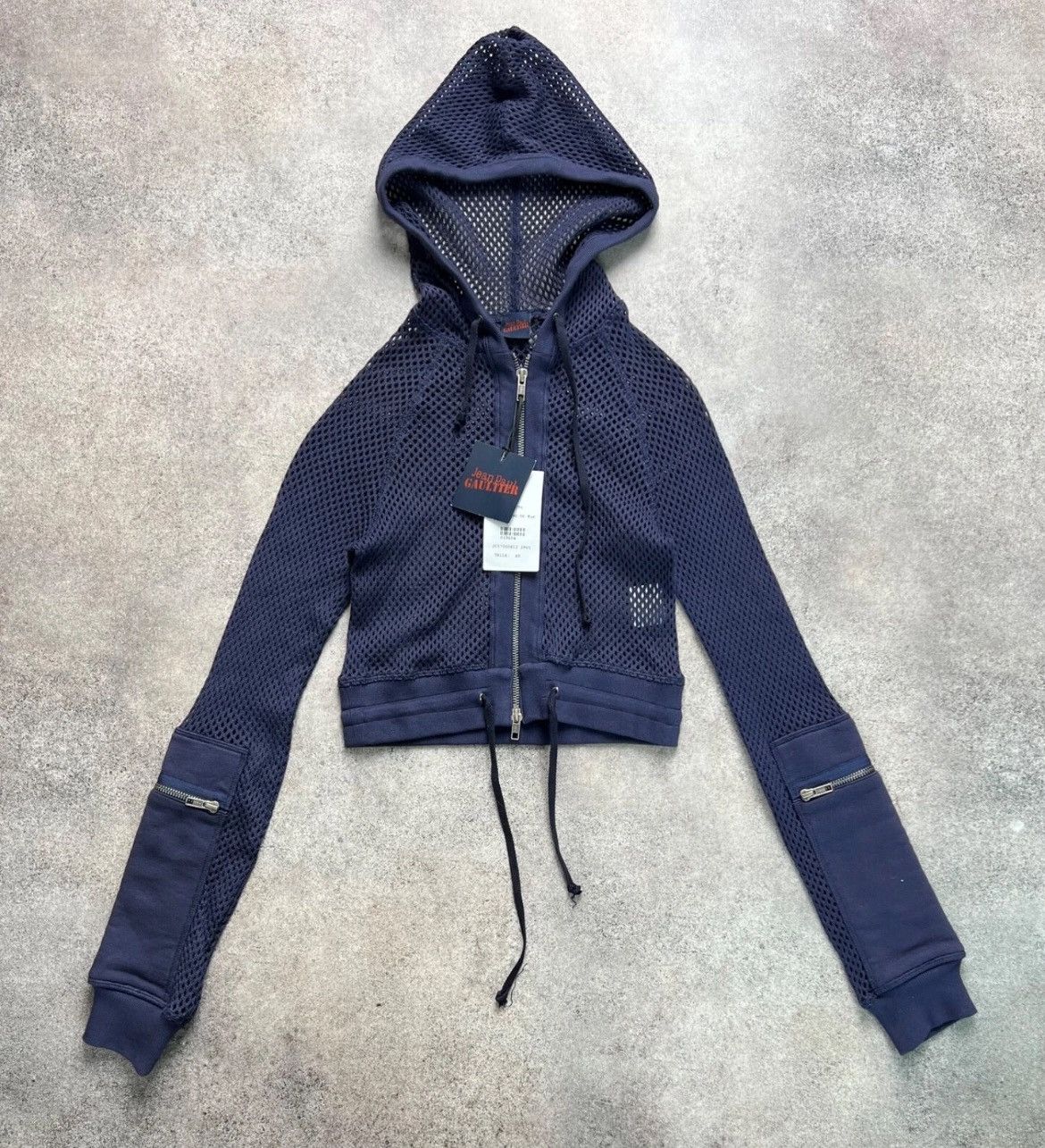 Jean Paul Gaultier Jean Paul Gaultier vintage mesh cropped hoodie Size S / US 4 / IT 40 - 1 Thumbnail
