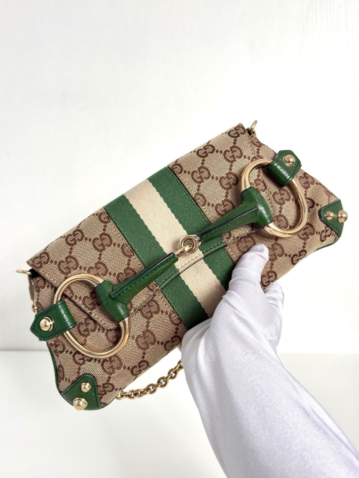 Gucci Gucci Horsebit Green Chain Clutch Size ONE SIZE - 3 Thumbnail