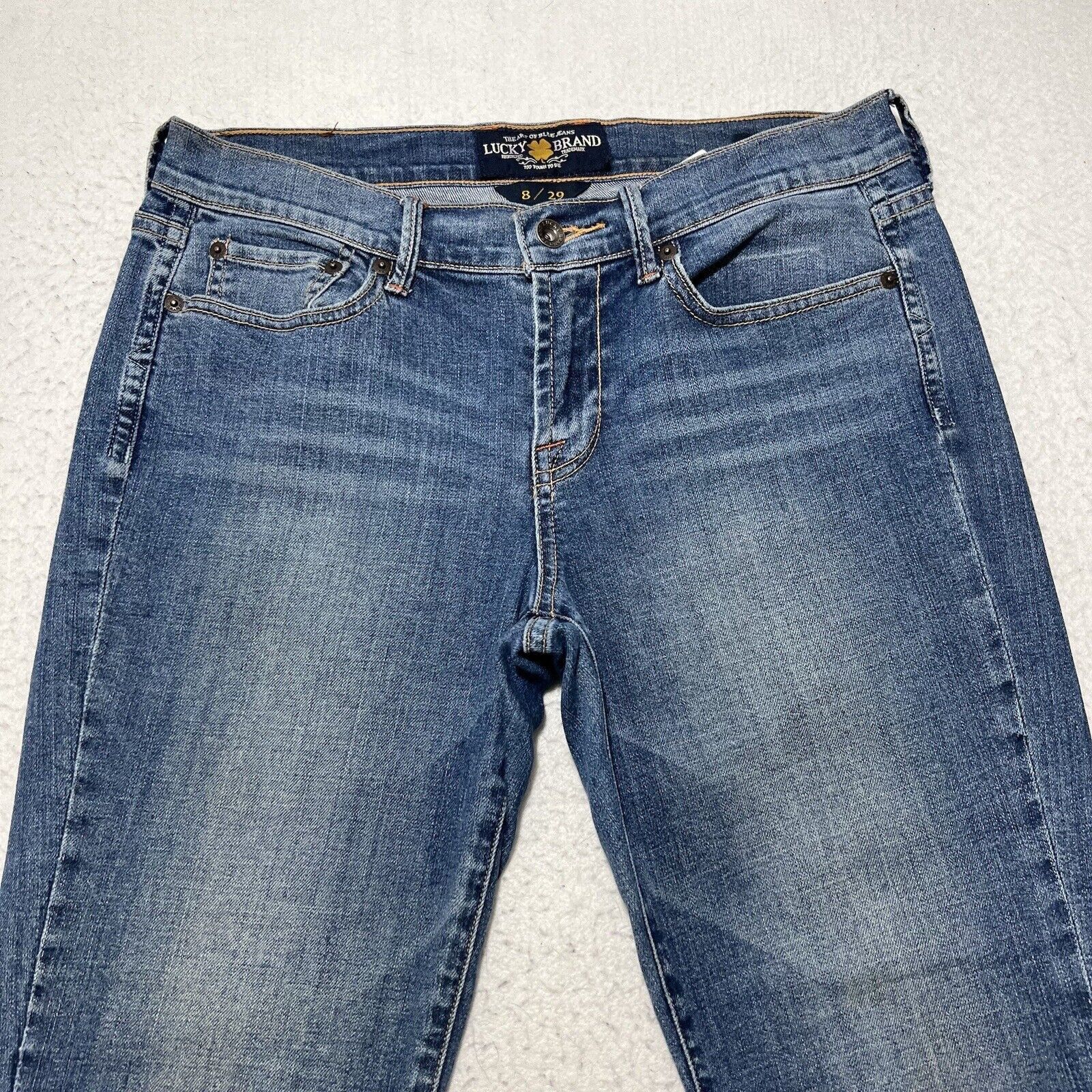 Lucky Brand Lucky Brand 8/29 Straight Leg Distressed Blue Jeans Size 30" / US 8 / IT 44 - 2 Thumbnail