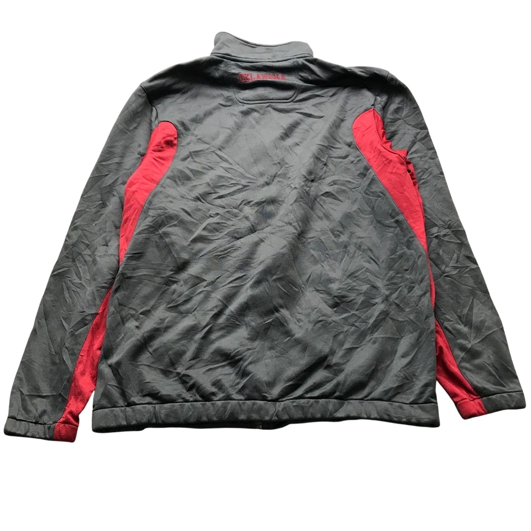Nike VINTAGE? Oklahoma Sooners Nike Dri Fit Track Jacket Mens M Long Sleeve Gray Red Size US M / EU 48-50 / 2 - 4 Thumbnail