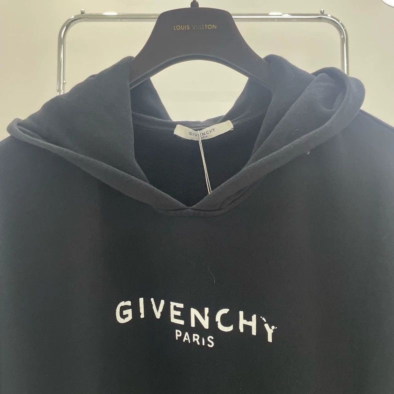 Givenchy Givenchy Chest Logo Printed Destroyed Black Hoodie Size US M / EU 48-50 / 2 - 3 Thumbnail